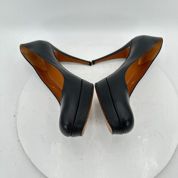 Gucci Women Size EU 38.5 US 8.5 Black Leather Platform Pump Heel Shoes - Picture 8 of 12